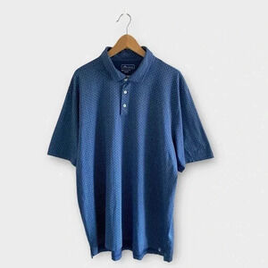 PETER MILLAR 100% Pima Cotton Blue Polo Shirt Sz XXL
